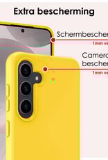 NoXx Hoes Geschikt voor Samsung S24 Plus Hoesje Cover Siliconen Back Case Hoes - Geel - 2x