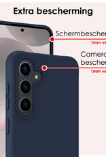 NoXx Hoes Geschikt voor Samsung S24 Plus Hoesje Cover Siliconen Back Case Hoes - Donkerblauw - 2x