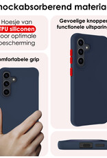 NoXx Hoes Geschikt voor Samsung S24 Plus Hoesje Cover Siliconen Back Case Hoes - Donkerblauw - 2x