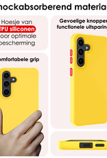 NoXx Hoes Geschikt voor Samsung S24 Plus Hoesje Cover Siliconen Back Case Hoes - Geel