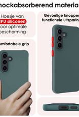 NoXx Hoes Geschikt voor Samsung S24 Plus Hoesje Cover Siliconen Back Case Hoes - Donkergroen