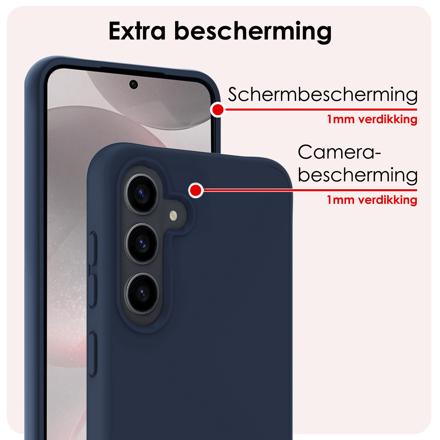 NoXx Hoes Geschikt voor Samsung S24 Plus Hoesje Cover Siliconen Back Case Hoes - Donkerblauw