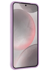 NoXx Hoes Geschikt voor Samsung S24 Hoesje Cover Siliconen Back Case Hoes Met 2x Screenprotector - Lila