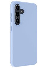 NoXx Hoes Geschikt voor Samsung S24 Hoesje Cover Siliconen Back Case Hoes Met 2x Screenprotector - Lichtblauw