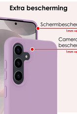 NoXx Hoes Geschikt voor Samsung S24 Hoesje Cover Siliconen Back Case Hoes Met Screenprotector - Lila