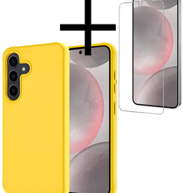 NoXx NoXx Samsung Galaxy S24 Hoesje Siliconen Met Screenprotector - Geel