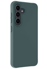 NoXx Hoes Geschikt voor Samsung S24 Hoesje Cover Siliconen Back Case Hoes Met Screenprotector - Donkergroen