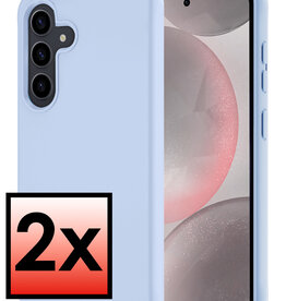 NoXx NoXx Samsung Galaxy S24 Hoesje Siliconen - Lichtblauw - 2 PACK