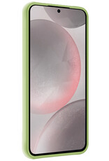 NoXx Hoes Geschikt voor Samsung S24 Hoesje Cover Siliconen Back Case Hoes - Groen - 2x
