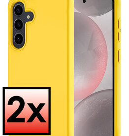 NoXx NoXx Samsung Galaxy S24 Hoesje Siliconen - Geel - 2 PACK