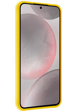 NoXx Hoes Geschikt voor Samsung S24 Hoesje Cover Siliconen Back Case Hoes - Geel - 2x
