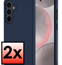 NoXx NoXx Samsung Galaxy S24 Hoesje Siliconen - Donkerblauw - 2 PACK