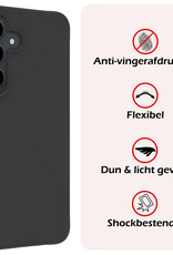 NoXx Hoes Geschikt voor Samsung S24 Hoesje Cover Siliconen Back Case Hoes - Zwart