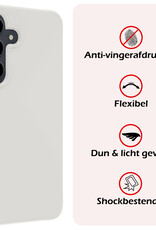 NoXx Hoes Geschikt voor Samsung S24 Hoesje Cover Siliconen Back Case Hoes - Wit