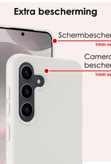 NoXx Hoes Geschikt voor Samsung S24 Hoesje Cover Siliconen Back Case Hoes - Wit