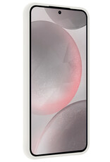 NoXx Hoes Geschikt voor Samsung S24 Hoesje Cover Siliconen Back Case Hoes - Wit