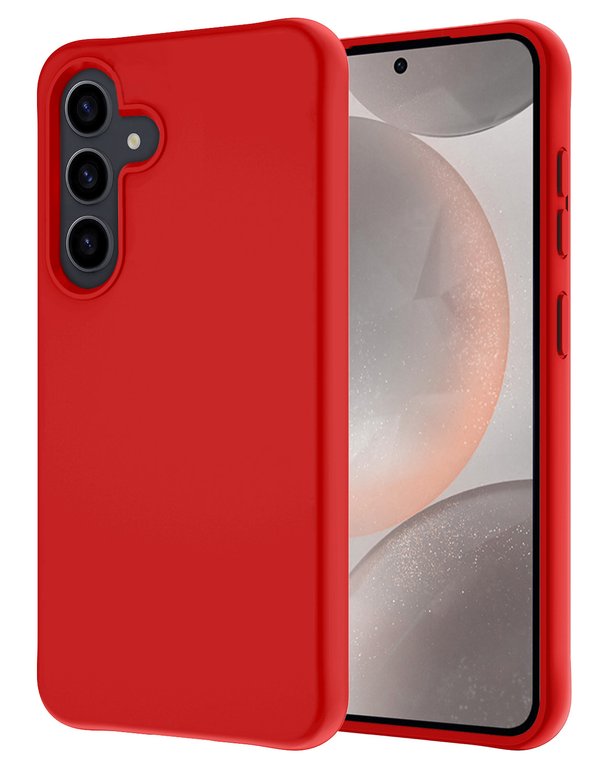 NoXx Hoes Geschikt voor Samsung S24 Hoesje Cover Siliconen Back Case Hoes - Rood