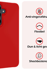 NoXx Hoes Geschikt voor Samsung S24 Hoesje Cover Siliconen Back Case Hoes - Rood