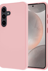 NoXx Hoes Geschikt voor Samsung S24 Hoesje Cover Siliconen Back Case Hoes - Lichtroze