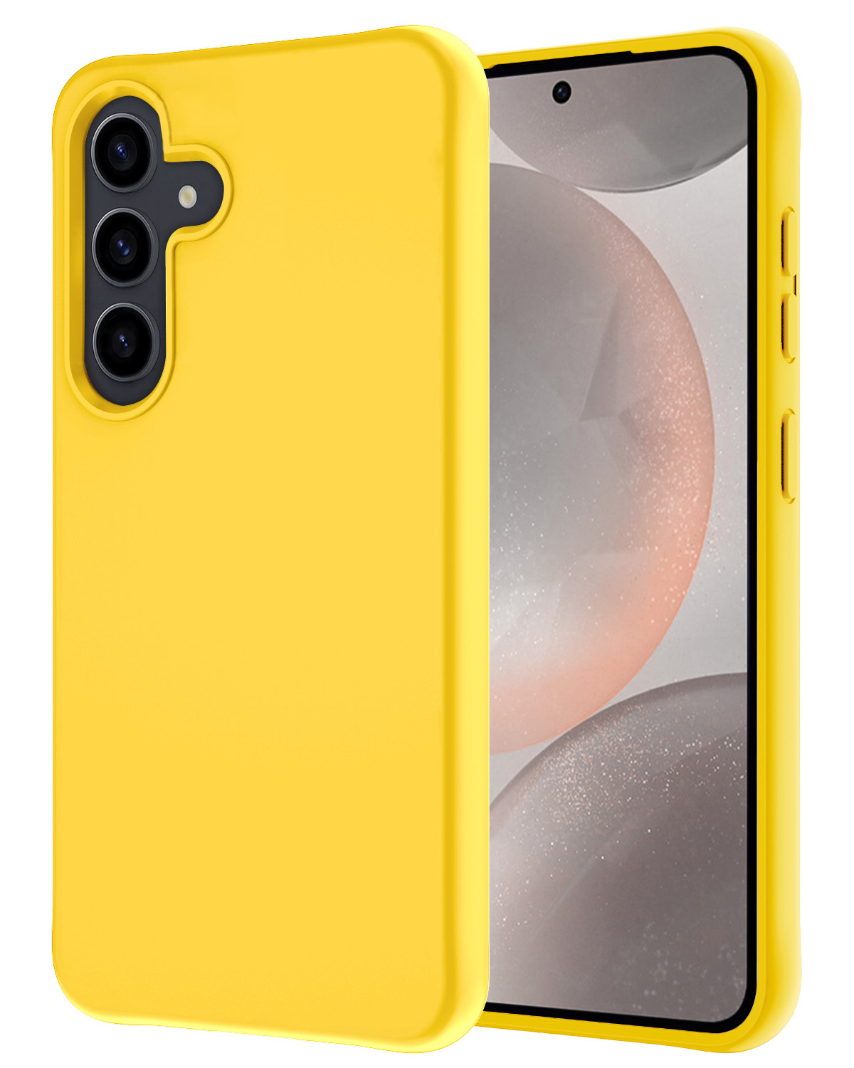 NoXx Hoes Geschikt voor Samsung S24 Hoesje Cover Siliconen Back Case Hoes - Geel