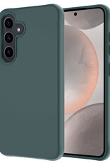 NoXx Hoes Geschikt voor Samsung S24 Hoesje Cover Siliconen Back Case Hoes - Donkergroen