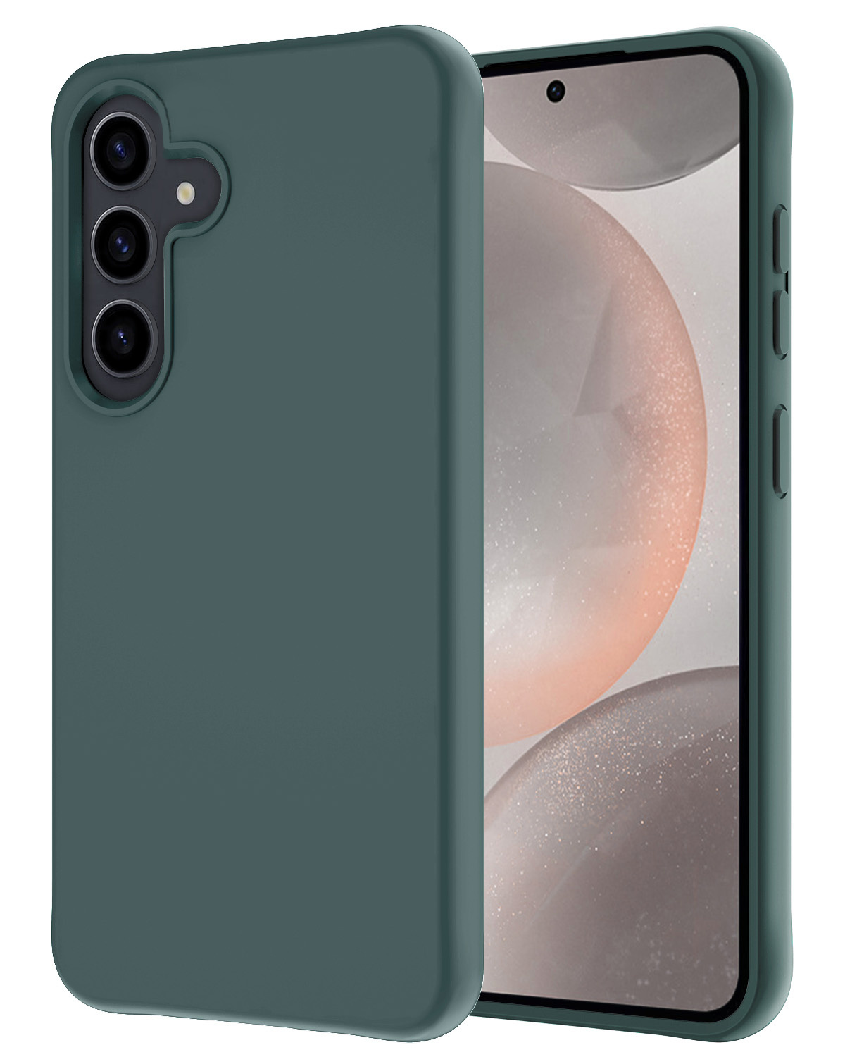 NoXx Hoes Geschikt voor Samsung S24 Hoesje Cover Siliconen Back Case Hoes - Donkergroen