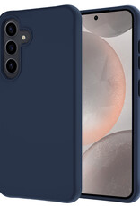 NoXx Hoes Geschikt voor Samsung S24 Hoesje Cover Siliconen Back Case Hoes - Donkerblauw
