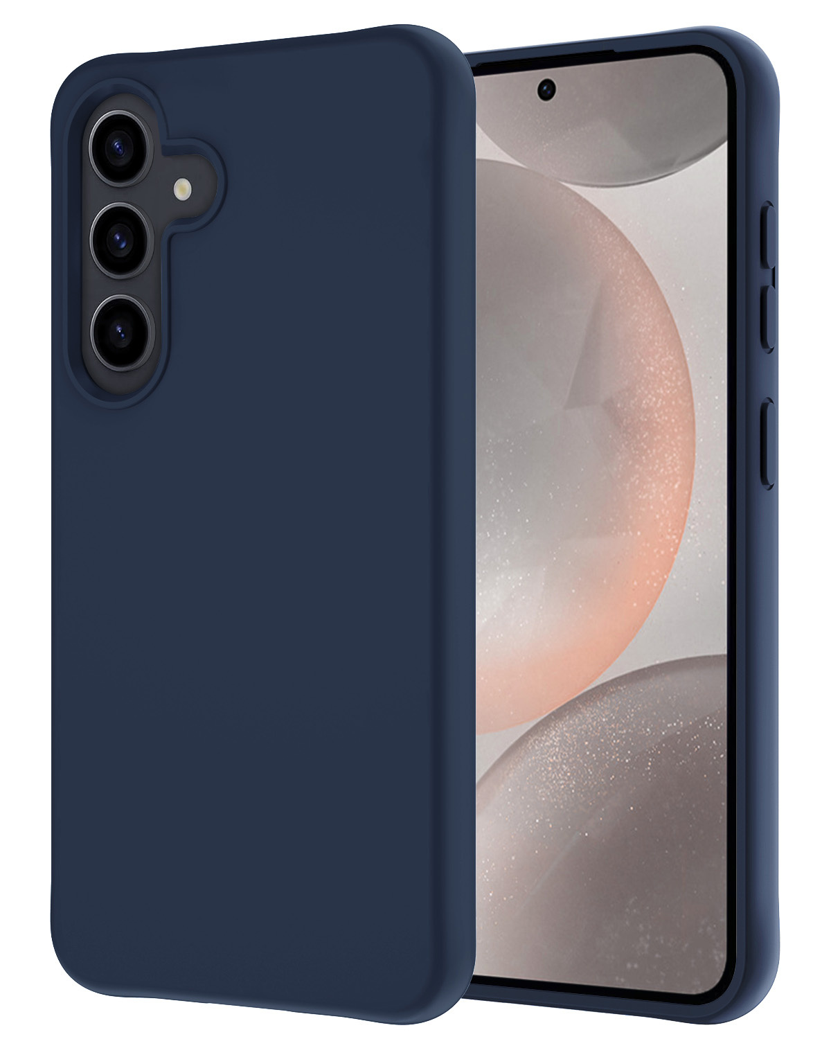 NoXx Hoes Geschikt voor Samsung S24 Hoesje Cover Siliconen Back Case Hoes - Donkerblauw