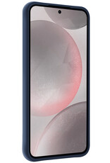 NoXx Hoes Geschikt voor Samsung S24 Hoesje Cover Siliconen Back Case Hoes - Donkerblauw