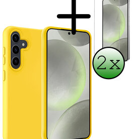 BASEY. BASEY. Samsung Galaxy S24 Plus Hoesje Siliconen Met 2x Screenprotector - Geel