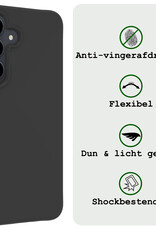 BASEY. Hoes Geschikt voor Samsung S24 Plus Hoesje Siliconen Back Cover Case Met Screenprotector - Hoesje Geschikt voor Samsung Galaxy S24 Plus Hoes Cover Hoesje - Zwart