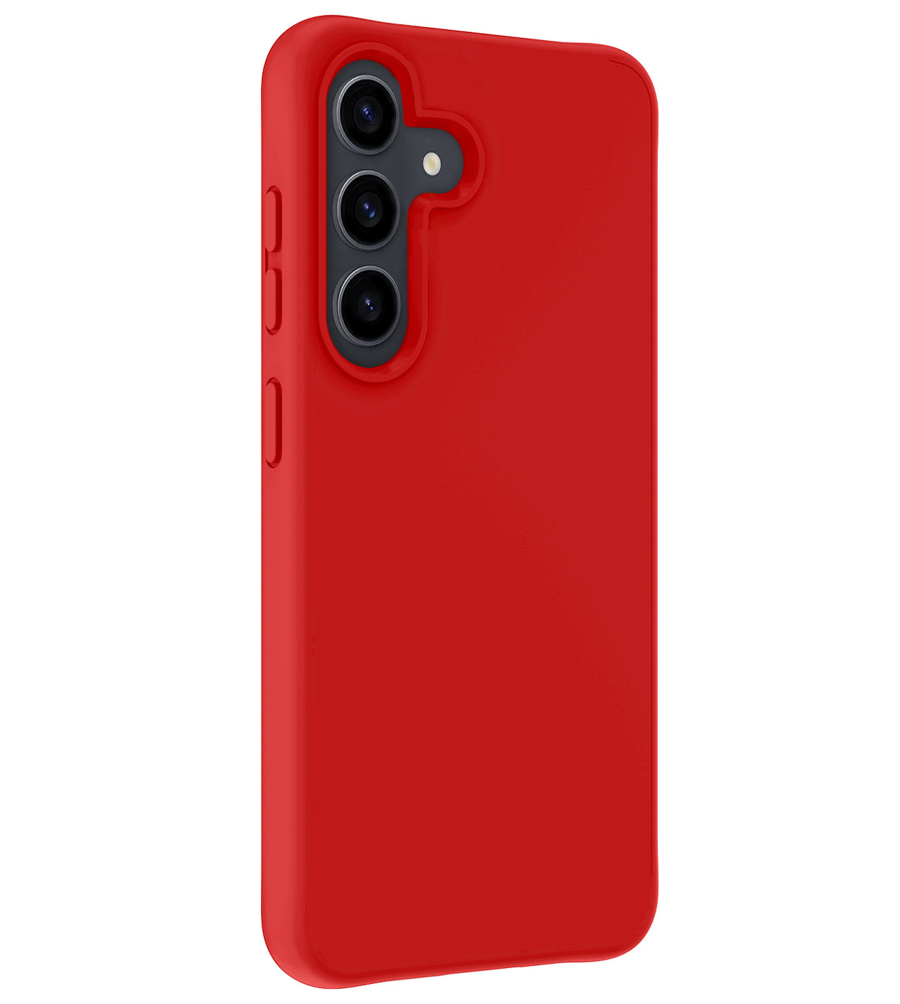 BASEY. Hoes Geschikt voor Samsung S24 Plus Hoesje Siliconen Back Cover Case Met Screenprotector - Hoesje Geschikt voor Samsung Galaxy S24 Plus Hoes Cover Hoesje - Rood