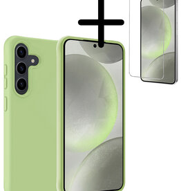 BASEY. BASEY. Samsung Galaxy S24 Plus Hoesje Siliconen Met Screenprotector - Groen