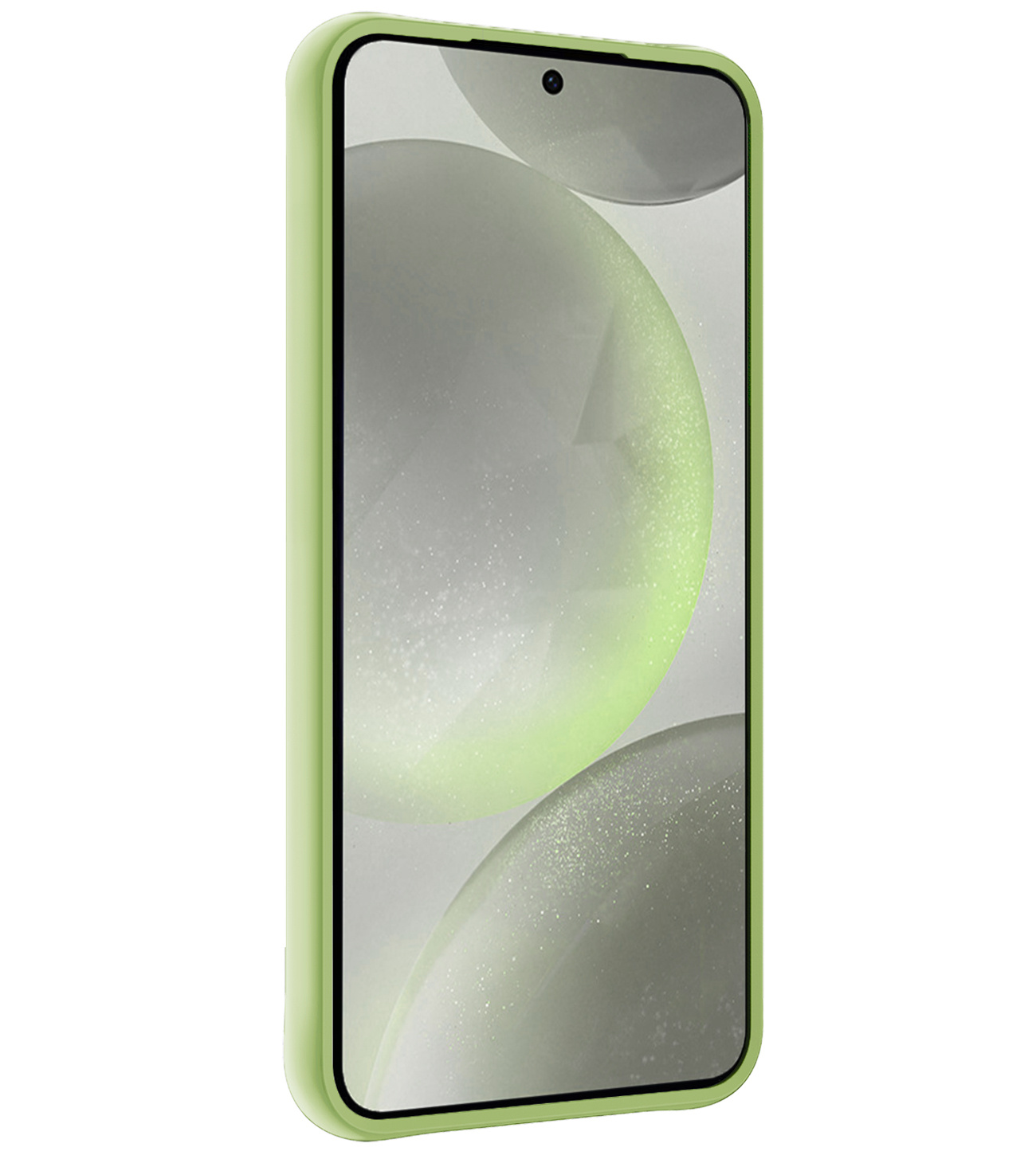 BASEY. Hoes Geschikt voor Samsung S24 Plus Hoesje Siliconen Back Cover Case Met Screenprotector - Hoesje Geschikt voor Samsung Galaxy S24 Plus Hoes Cover Hoesje - Groen