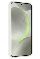 BASEY. Hoes Geschikt voor Samsung S24 Plus Hoesje Siliconen Back Cover Case - Hoesje Geschikt voor Samsung Galaxy S24 Plus Hoes Cover Hoesje - Wit - 2 Stuks