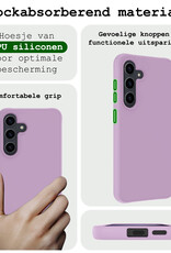BASEY. Hoes Geschikt voor Samsung S24 Plus Hoesje Siliconen Back Cover Case - Hoesje Geschikt voor Samsung Galaxy S24 Plus Hoes Cover Hoesje - Lila - 2 Stuks