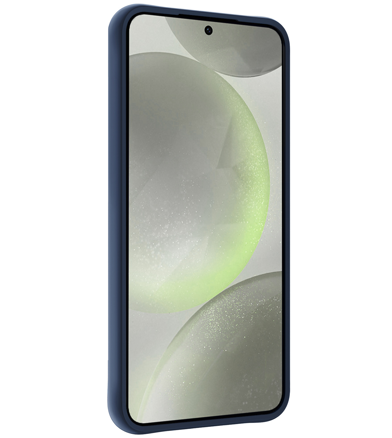 BASEY. Hoes Geschikt voor Samsung S24 Plus Hoesje Siliconen Back Cover Case - Hoesje Geschikt voor Samsung Galaxy S24 Plus Hoes Cover Hoesje - Donkerblauw - 2 Stuks