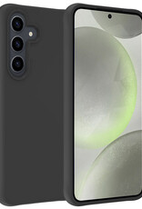 BASEY. Hoes Geschikt voor Samsung S24 Plus Hoesje Siliconen Back Cover Case - Hoesje Geschikt voor Samsung Galaxy S24 Plus Hoes Cover Hoesje - Zwart