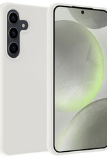 BASEY. Hoes Geschikt voor Samsung S24 Plus Hoesje Siliconen Back Cover Case - Hoesje Geschikt voor Samsung Galaxy S24 Plus Hoes Cover Hoesje - Wit
