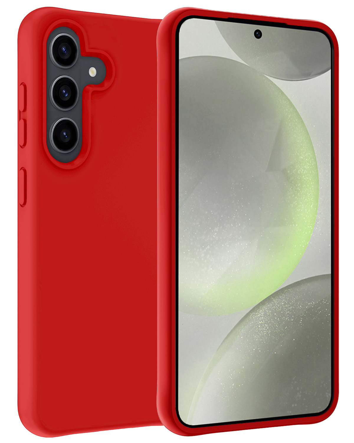 BASEY. Hoes Geschikt voor Samsung S24 Plus Hoesje Siliconen Back Cover Case - Hoesje Geschikt voor Samsung Galaxy S24 Plus Hoes Cover Hoesje - Rood