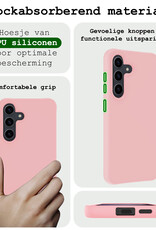 BASEY. Hoes Geschikt voor Samsung S24 Plus Hoesje Siliconen Back Cover Case - Hoesje Geschikt voor Samsung Galaxy S24 Plus Hoes Cover Hoesje - Lichtroze