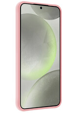 BASEY. Hoes Geschikt voor Samsung S24 Plus Hoesje Siliconen Back Cover Case - Hoesje Geschikt voor Samsung Galaxy S24 Plus Hoes Cover Hoesje - Lichtroze