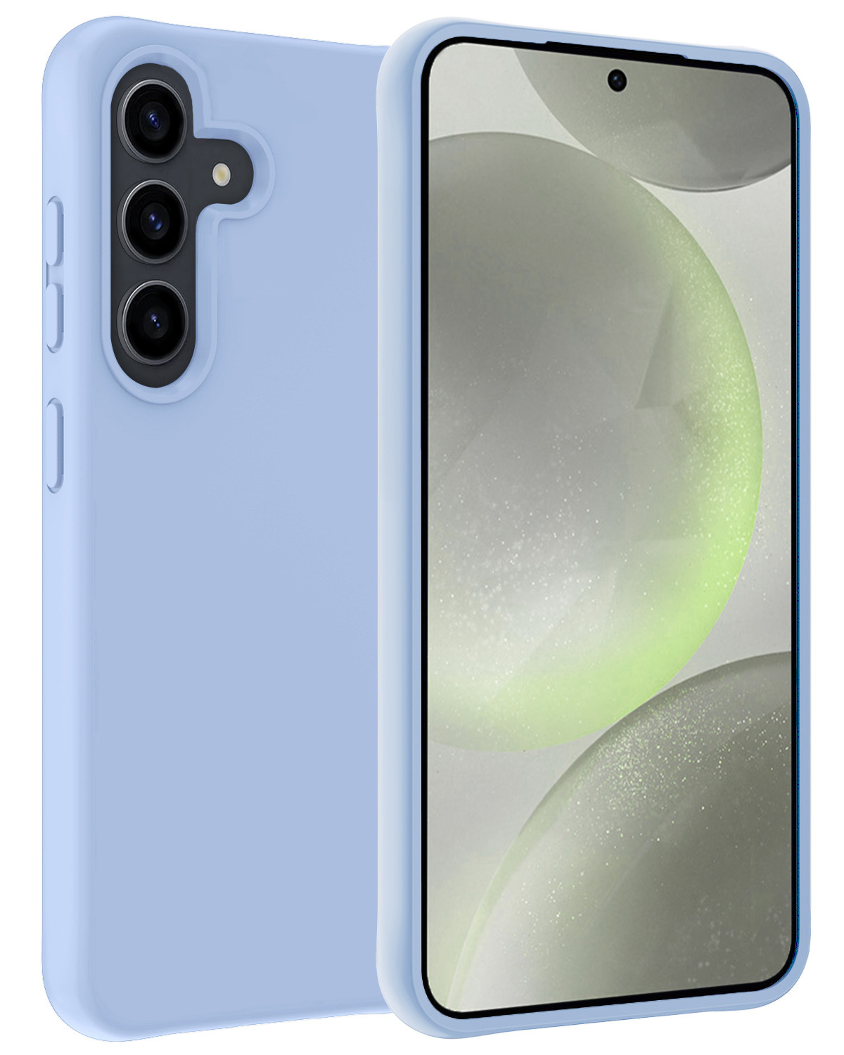 BASEY. Hoes Geschikt voor Samsung S24 Plus Hoesje Siliconen Back Cover Case - Hoesje Geschikt voor Samsung Galaxy S24 Plus Hoes Cover Hoesje - Lichtblauw