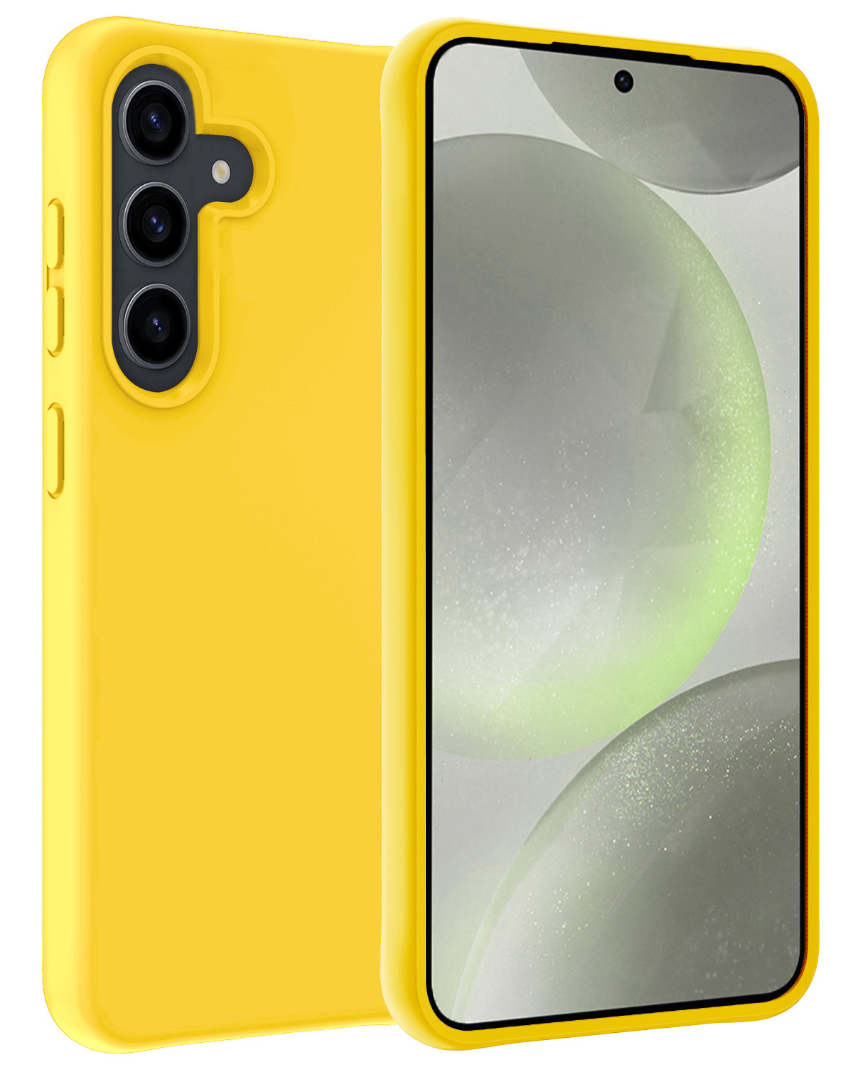 BASEY. Hoes Geschikt voor Samsung S24 Plus Hoesje Siliconen Back Cover Case - Hoesje Geschikt voor Samsung Galaxy S24 Plus Hoes Cover Hoesje - Geel