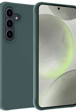 BASEY. Hoes Geschikt voor Samsung S24 Plus Hoesje Siliconen Back Cover Case - Hoesje Geschikt voor Samsung Galaxy S24 Plus Hoes Cover Hoesje - Donkergroen