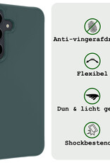 BASEY. Hoes Geschikt voor Samsung S24 Plus Hoesje Siliconen Back Cover Case - Hoesje Geschikt voor Samsung Galaxy S24 Plus Hoes Cover Hoesje - Donkergroen