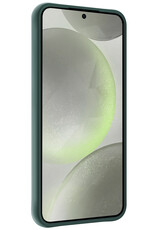 BASEY. Hoes Geschikt voor Samsung S24 Plus Hoesje Siliconen Back Cover Case - Hoesje Geschikt voor Samsung Galaxy S24 Plus Hoes Cover Hoesje - Donkergroen