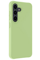 BASEY. Hoes Geschikt voor Samsung S24 Hoesje Siliconen Back Cover Case Met 2x Screenprotector - Hoesje Geschikt voor Samsung Galaxy S24 Hoes Cover Hoesje - Groen