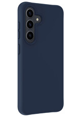BASEY. Hoes Geschikt voor Samsung S24 Hoesje Siliconen Back Cover Case Met 2x Screenprotector - Hoesje Geschikt voor Samsung Galaxy S24 Hoes Cover Hoesje - Donkerblauw