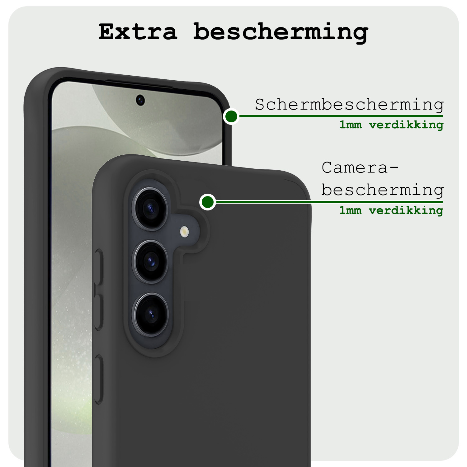 BASEY. Hoes Geschikt voor Samsung S24 Hoesje Siliconen Back Cover Case Met Screenprotector - Hoesje Geschikt voor Samsung Galaxy S24 Hoes Cover Hoesje - Zwart